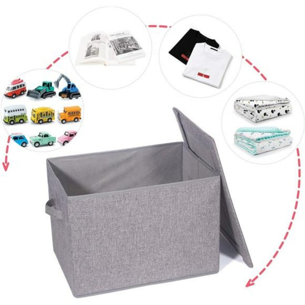 3 Pack Large Foldable Storage Box with Lids Fabric Storage Cube Organizer - Picture 7 of 7